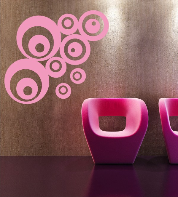 Retro Kreise als Wandtattoo