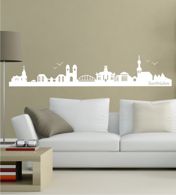 Skyline von Saarbrücken als Wandtattoo 