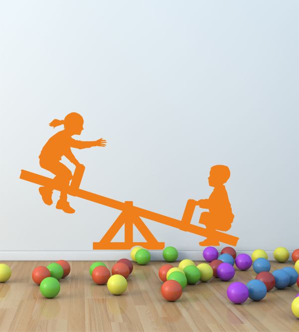 Kinderwippe als Wandtattoo