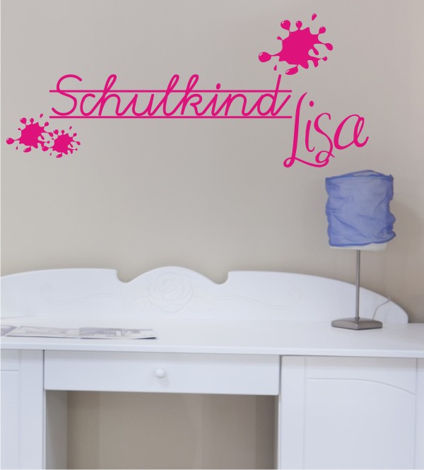 Schulkind + Name als Wandtattoo