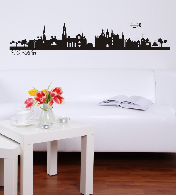 Skyline von Schwerin als Wandtattoo