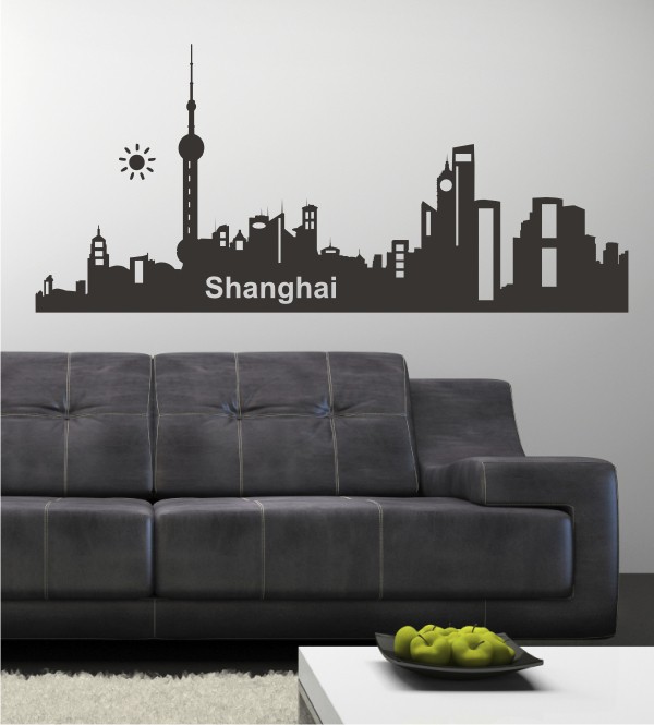 Skyline von Shanghai als Wandtattoo