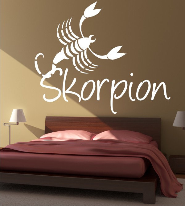 Skorpion mit Symbol als Wandtattoo