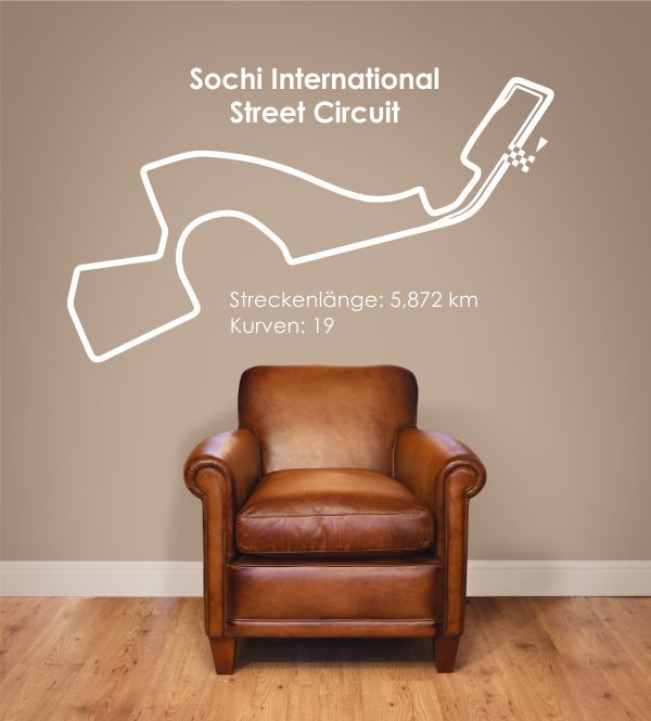Sochi Rennstrecke als Wandtattoo