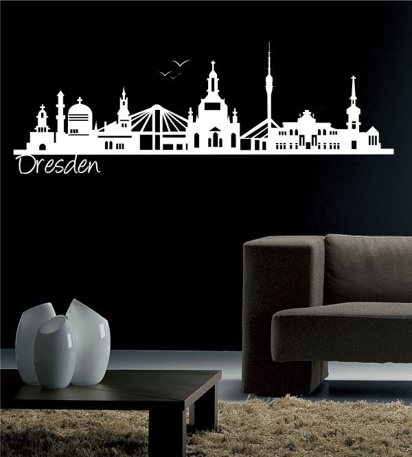 Skyline von Dresden als Wandtattoo