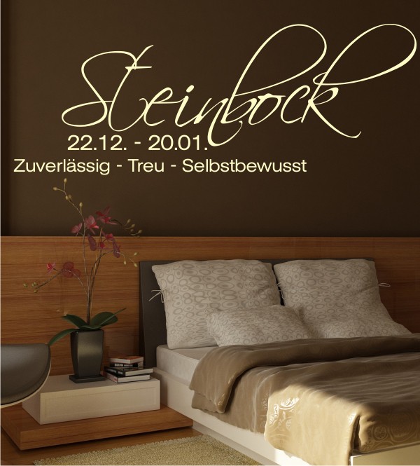 Steinbock + Eigenschaften als Wandtattoo