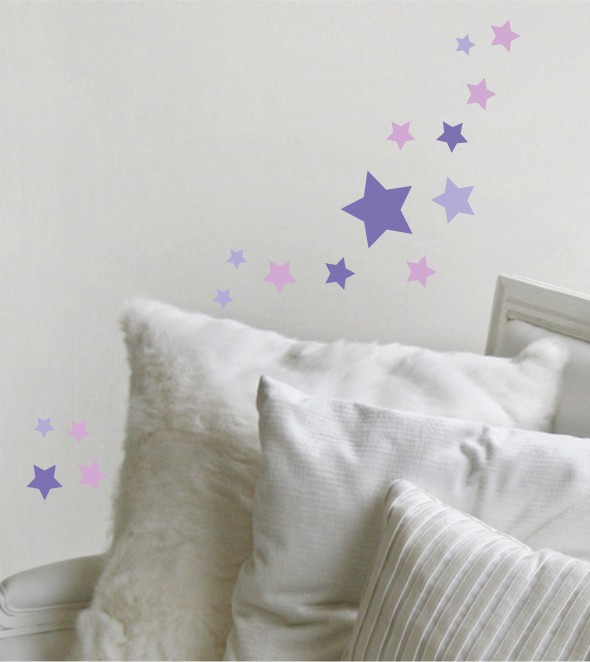 Sterne-set als Wandtattoo (3-farbig)