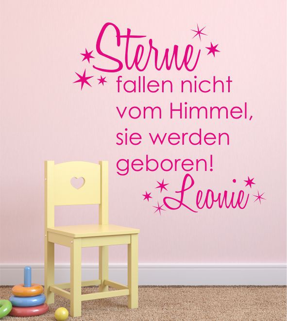 Sterne fallen nicht.. + Wunschname als Wandtattoo