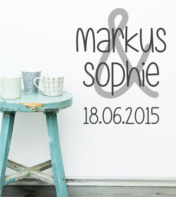 Hochzeitstag als Wandtattoo