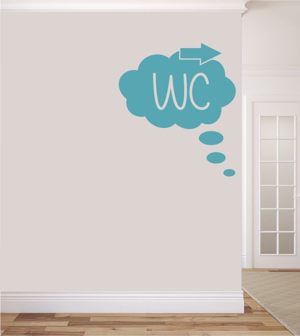 WC als Wandtattoo