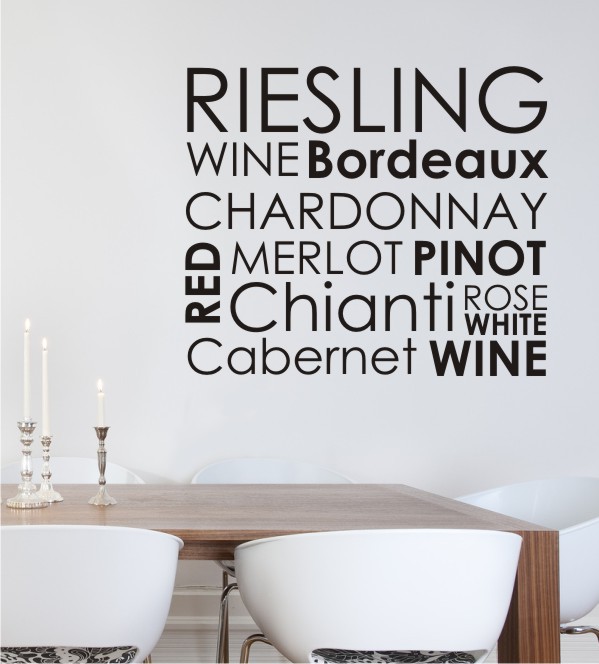 Weinsorten als Wandtattoo