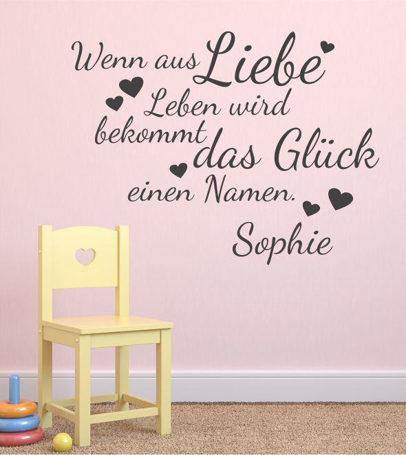 Wenn aus Liebe 2 + Wunschname als Wandtattoo