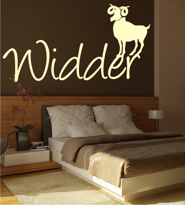 Widder mit Symbol als Wandtattoo