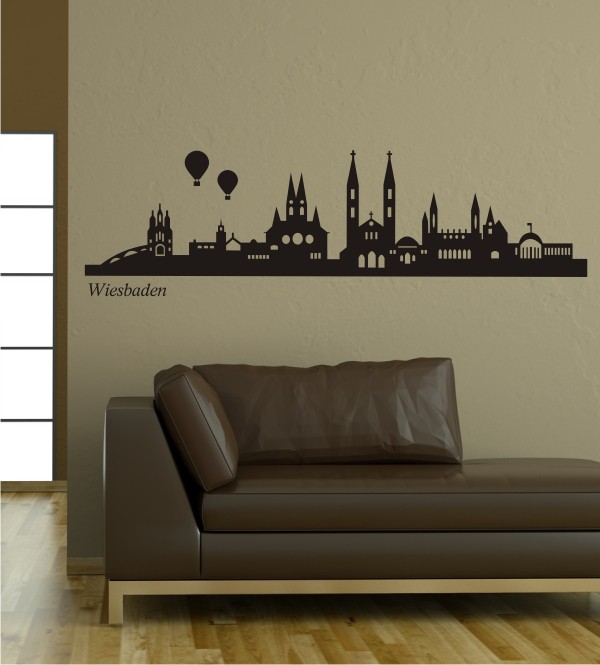 Skyline von Wiesbaden als Wandtattoo