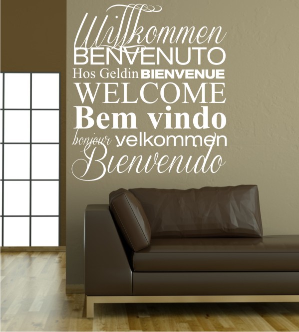 Willkommen, Benvenuto 3 als Wandtattoo