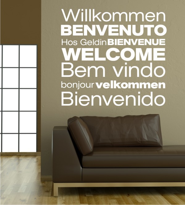 Willkommen, Benvenuto... als Wandtattoo