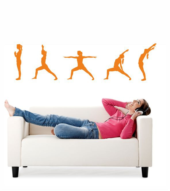Yoga Übungen als Wandtattoo
