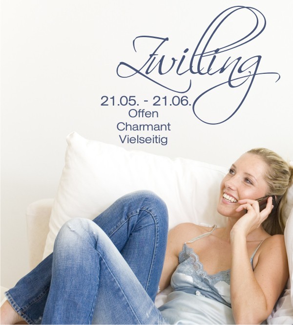 Zwilling + Eigenschaften als Wandtattoo