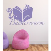 Bücherwurm als Wandtattoo