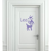 Bambi mit Name als Wandtattoo