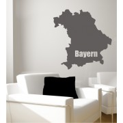 Umriss von Bayern als Wandtattoo 