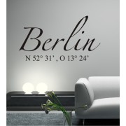 Berlin Koordinaten als Wandtattoo