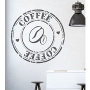 Stempel Kaffeebohnen Coffee als Wandtattoo 