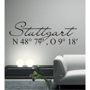 Deine Stadt & deine Koordinaten als Wandtattoo
