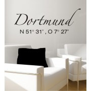 Dortmund Koordinaten als Wandtattoo