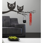 Eulen als Wandtattoogarderobe