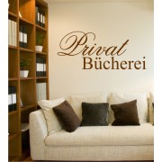 Privat Bücherei als Wandtattoo