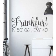 Frankfurt Koordinaten als Wandtattoo