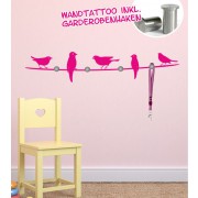 Vögel als Wandtattoogarderobe