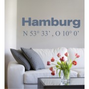 Hamburg Koordinaten als Wandtattoo