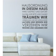 Hausordnung als Wandtattoo