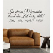 In diesen Momenten mit Uhr als Wandtattoo