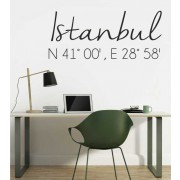 Istanbul Koordinaten als Wandtattoo 