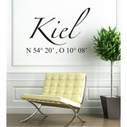 Kiel Koordinaten als Wandtattoo