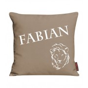 Kissen bedruckt mit Name und Löwe