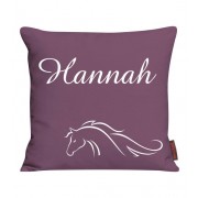 Kissen bedruckt mit Name und Pferdekopf