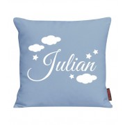 Kissen bedruckt mit Name, Sternchen und Wolken