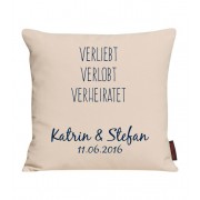 Kissen VERLIEBT VERLOBT VERHEIRATET