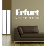 Erfurt Koordinaten als Wandtattoo