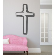 modernes Kreuz als Wandtattoo