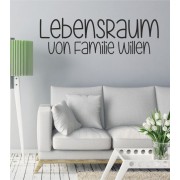 Lebensraum mit Familienname als Wandtattoo