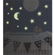 Leuchtset Mond und Sterne leuchtend