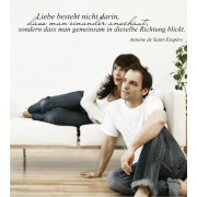 Liebe besteht nicht darin, dass man einander anschaut, sondern dass man gemeinsam in dieselbe Richtung blickt.