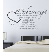 Liebesrezept als Wandtattoo