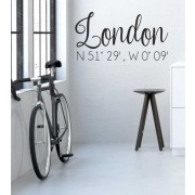 London Koordinaten als Wandtattoo