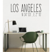Los Angeles Koordinaten als Wandtattoo